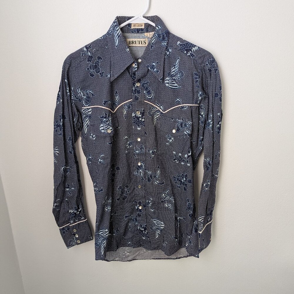Vintage Brutus Pearl Snap Button Down, Medium